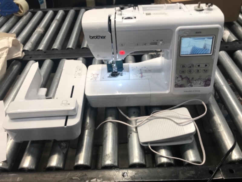 Photo 2 of Brother SE600 Sewing and Embroidery Machine, 80 Designs, 103 Built-In Stitches, Computerized, 4" x 4" Hoop Area, 3.2" LCD Touchscreen Display, 7 Included Feet