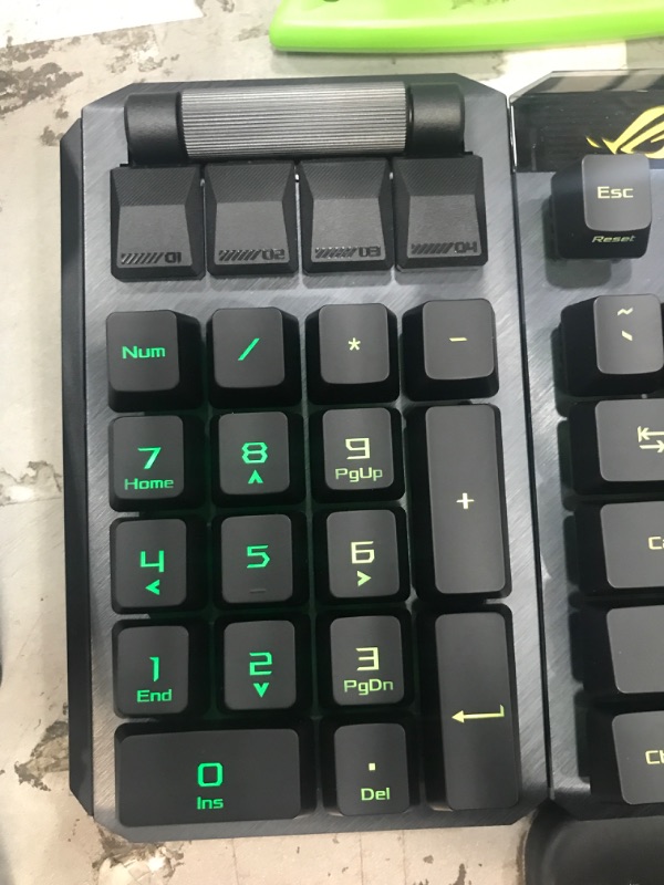 Photo 4 of ASUS ROG Claymore II Wireless Modular Gaming Mechanical Keyboard (ROG RX Blue Switches, detachable numpad & wrist rest for TKL 80%/100%, Aura Sync, media controls, fast charge, USB 2.0 Passthrough) ROG Claymore II (RX Blue Switches) Keyboard