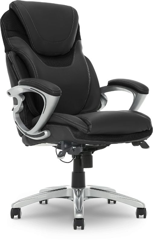 Photo 1 of ***PARTS ONLY***SERTA AIR HEALTH AND WELLNESS EXECUTIVE OFFICE CHAIR,LEATHER, BLACK
