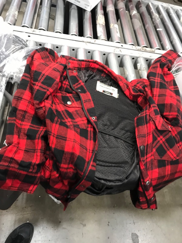 Photo 2 of Highway 21 Marksman Men's Motorcycle Long Sleeve Flannel Shirt W/CE Armors/PE Back Armor Black/Red Size Medium
