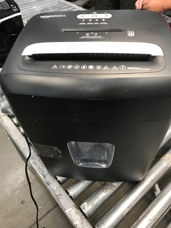 Photo 2 of Amazon Basics 12-Sheet Micro Cut Paper Shredder and Credit Card CD Shredder with 6 Gallon Bin
