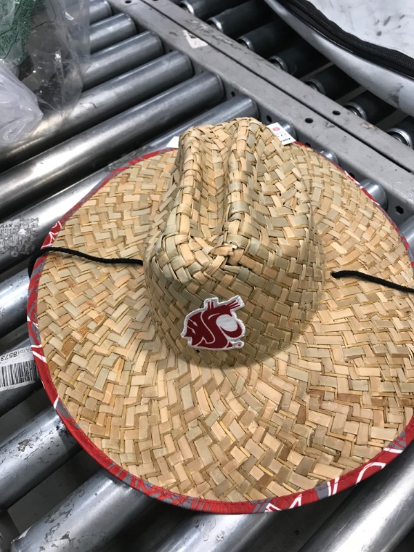 Photo 3 of FOCO NCAA College Team Logo Floral Straw Sun Hat Washington State Cougars One Size Team Logo