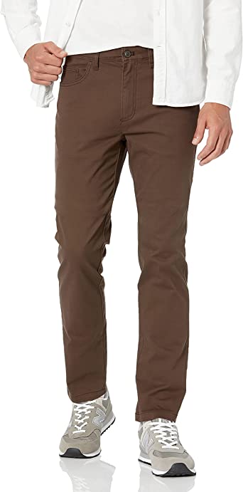 Photo 1 of Amazon Essentials Men's Slim-Fit 5-Pocket Comfort Stretch Chino Pant khaki brown 38W X 30L