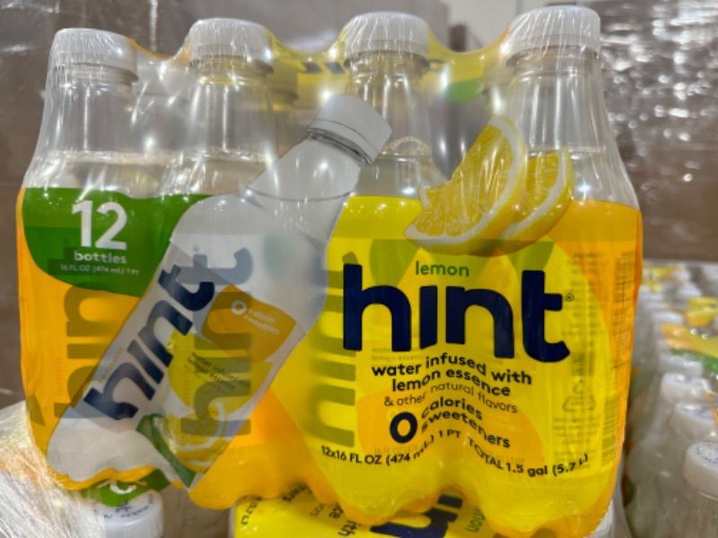 Photo 2 of **BBD: May 11, 2024**
Hint Water Lemon (Pack of 12), 16 Ounce Bottles, Pure Water Infused with Lemon, Zero Sugar, Zero Calories, Zero Sweeteners, Zero Preservatives, Zero Artificial Flavors