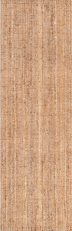 Photo 1 of 
nuLOOM Ashli Solid Farmhouse Jute Runner Rug, 2' 6" x 12', Natural
Color:Natural
Size:2' 6" x 12'