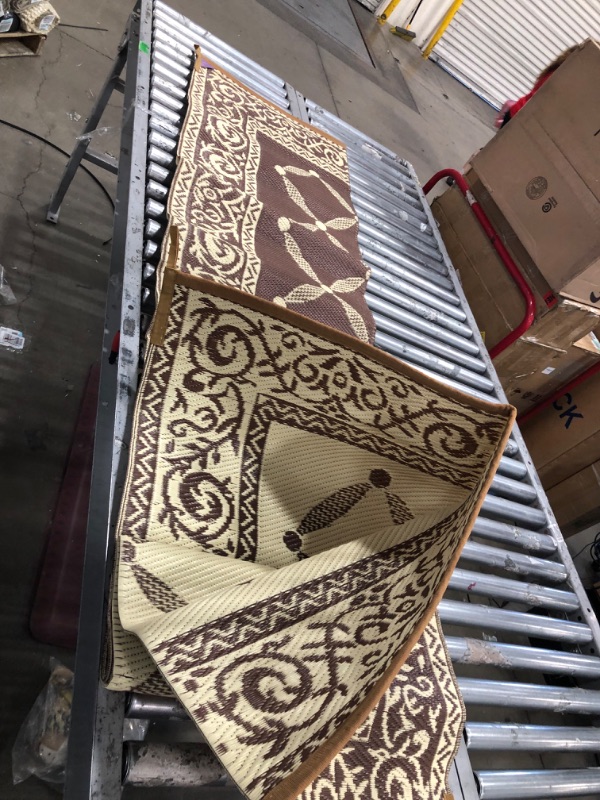 Photo 1 of 6x9' Indoor/Outdoor Area Rug Brown 