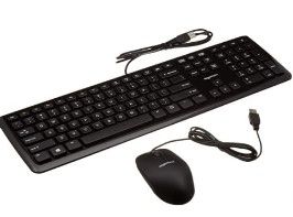 Photo 1 of AmazonBasics USB Wired Computer Keyboard and Wired Mouse Bundle Pack Bundle with AmazonBasics High-Speed 4K HDMI Cable - 6 Feet