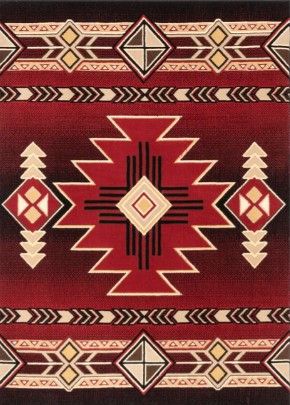 Photo 1 of Dakota Tribal Aztec Southwestern Red Rug 3'11"x5'3"
