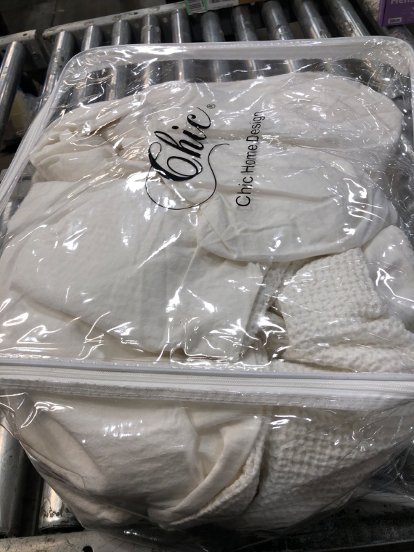 Photo 1 of ****beige sheet only  ****  Hannah Pinch Pleated, ruffled and pleated complete King Bed In a Bag Comforter Set Beige With sheet set King Beige- INCOMPLETE 