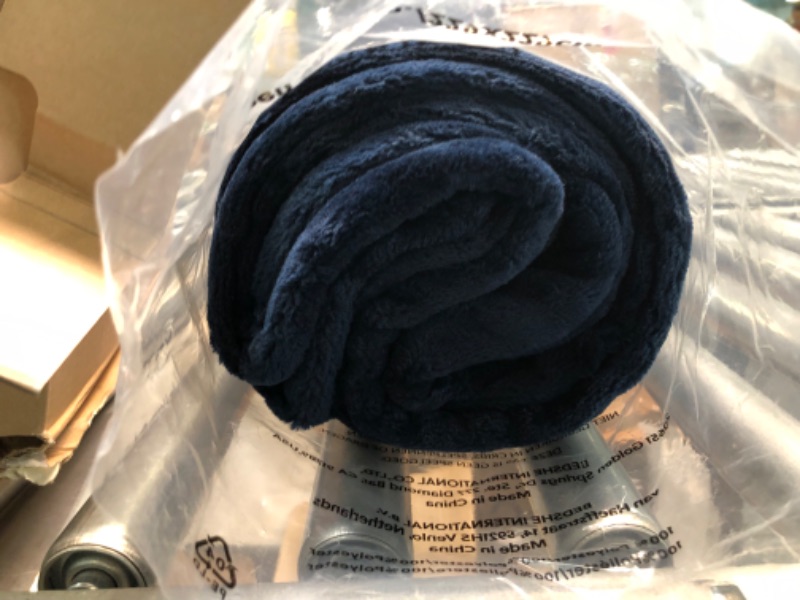 Photo 4 of Bedsure Fleece Blankets King Size Dark Blue - Bed Blanket Soft Lightweight Plush Cozy Fuzzy Luxury Microfiber,