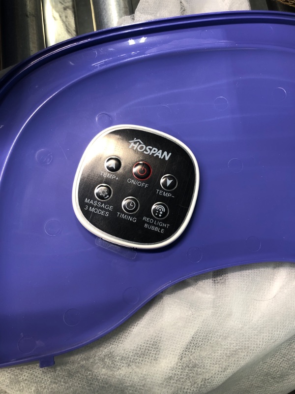 Photo 6 of HOSPAN (2022.8 Upgrade Collapsible Foot Spa Electric Rotary Massage, Foot Bath with Heat, Bubble, Remote, and 24 Motorized Shiatsu Massage Balls. Pedicure Foot Spa for Feet Stress Relief - FS02A Blue