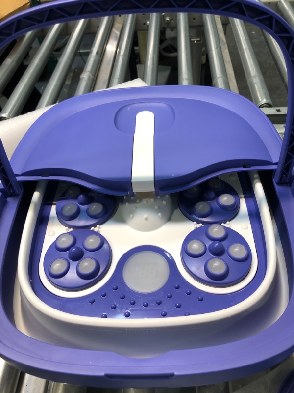 Photo 5 of HOSPAN (2022.8 Upgrade Collapsible Foot Spa Electric Rotary Massage, Foot Bath with Heat, Bubble, Remote, and 24 Motorized Shiatsu Massage Balls. Pedicure Foot Spa for Feet Stress Relief - FS02A Blue