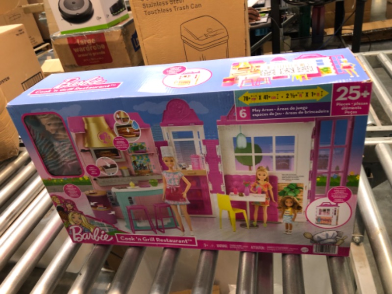 Photo 2 of Barbie Doll and Playset with 30+ Pieces Including Doll Furniture, Cook 'n Grill Restaurant, Open and Close Travel Toy