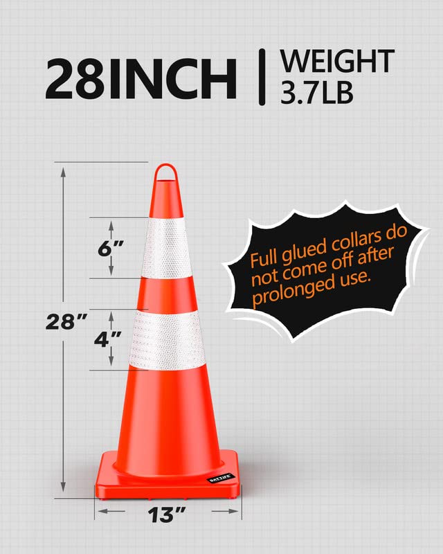 Photo 1 of BATTIFE 28 inch Traffic Safety Cones 2 pcs with Reflective Collars