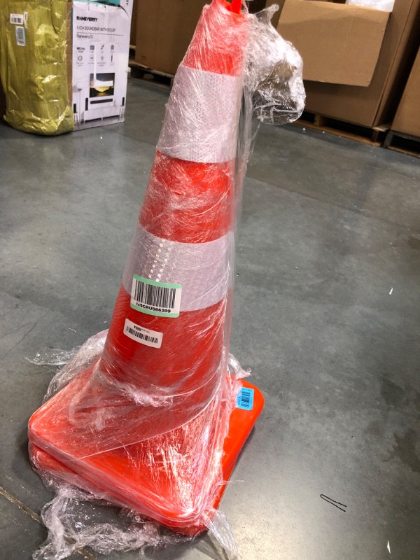 Photo 4 of BATTIFE 28 inch Traffic Safety Cones 2 pcs with Reflective Collars