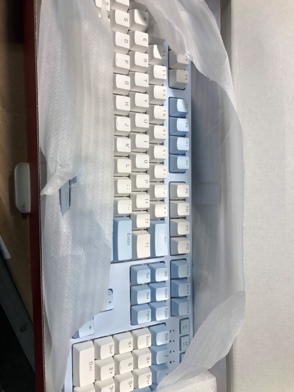Photo 3 of A.JAZZ AK992 99Keys HotSwappable,Bluetooth5.0/2.4G/Wired,Gasket Mount,Mechanical PC Gaming Keyboard, Coiled USB C Cable,1200mAH Battery,DIY Tactile Switch Knob,PBT Keycaps for Win Mac(Beach Blue)