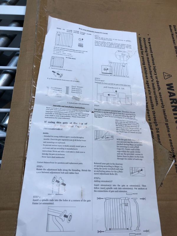 Photo 4 of BalanceFrom Easy Walk-Thru Safety Gate for Doorways and Stairways with Auto-Close/Hold-Open Features, Multiple Sizes 36-inch Tall, With Caps Fits 29.1 - 33.8" Wide