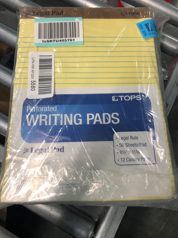 Photo 4 of TOPS 8.5 x 11 Legal Pads, 12 Pack, The Legal Pad Brand, Wide Ruled, Yellow Paper, 50 Sheets Per Writing Pad, Made in the USA (7532)