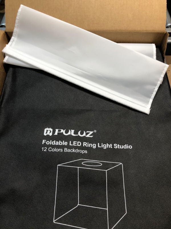 Photo 4 of Photo Box 16" x 16" Quick Install Foldable Portable Studio Kit with Soft Light Cloth Professional Photography Equipment Adjustable White Light, Soft Light, Warm Light