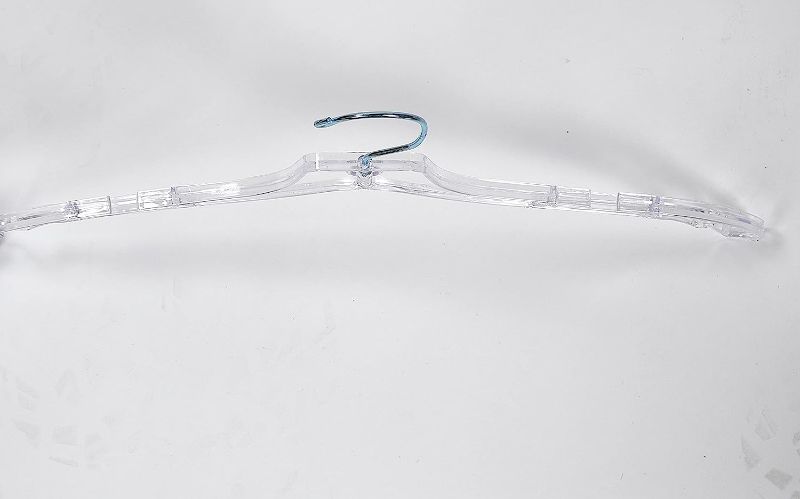 Photo 1 of Clear Plastic Dress Hangers (Case of 20) - Features a Chrome Swivel