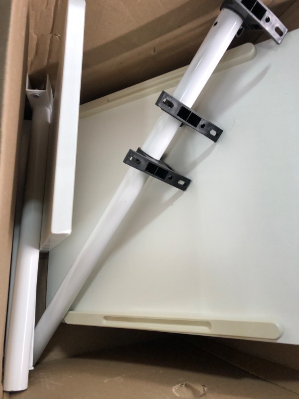 Photo 1 of TigerDad Rolling Laptop Table Rolling Laptop Desk with Wheels Rolling Laptop Stand Adjustable Overbed Bedside Table Overbed Desk(White)