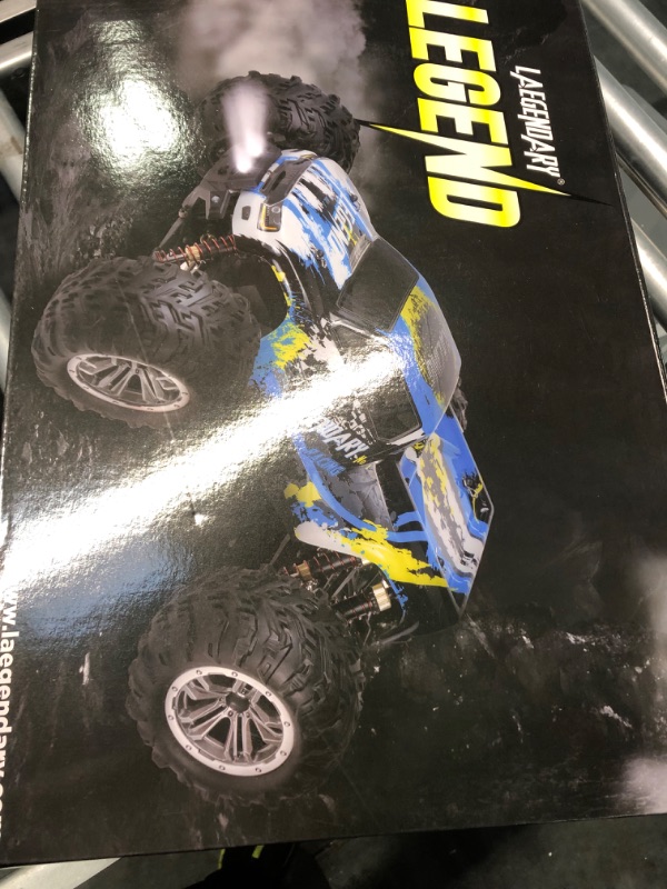 Photo 2 of LAEGENDARY Fast RC Cars for Adults and Kids - 4x4, Off-Road Remote Control Car - Battery-Powered, Hobby Grade, Waterproof Monster RC Truck - Toys and Gifts for Boys, Girls and Teens Blue - Yellow Blue Yellow Up to 31 mph