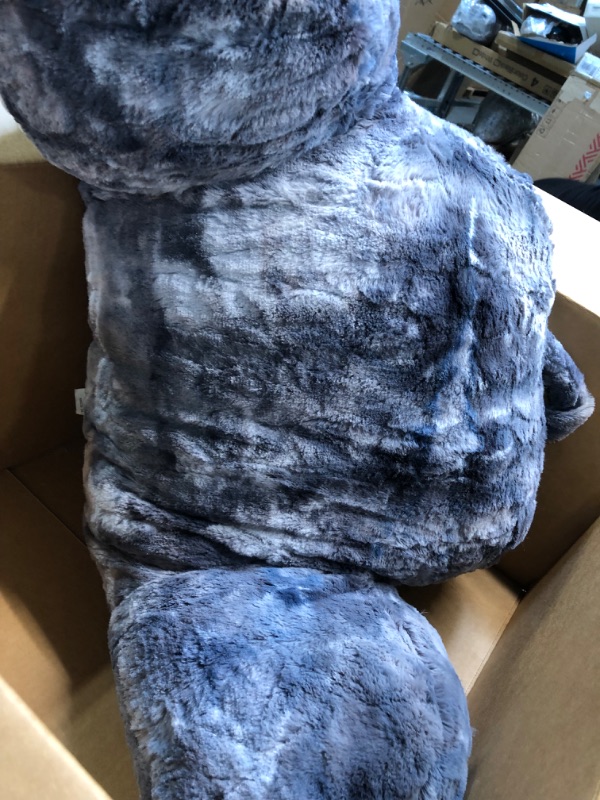 Photo 3 of A Nice Night Faux Fur Reading Pillow Bed Wedge Large Adult Children Backrest with Arms Back Support for Sitting Up in Bed/Couch for Bedrest,Tie Dyed Gray Gray-mix Standard