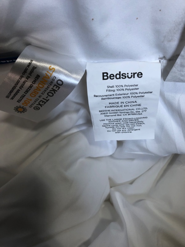 Photo 3 of Bedsure King Comforter Duvet Insert - Down Alternative White Comforter King Size, Quilted All Season Duvet Insert King Size with Corner Tabs King White