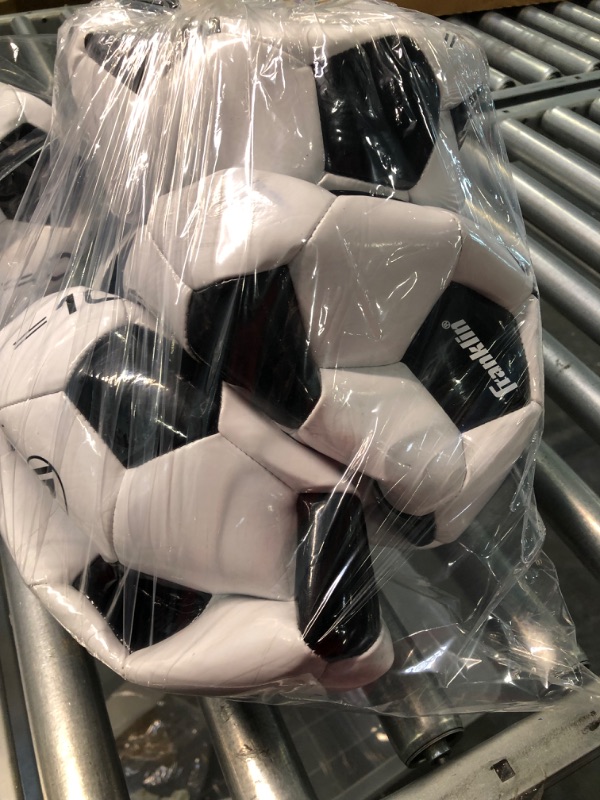 Photo 3 of Franklin Sports Soccer Balls - Competition 100 Youth + Adult Soccer Balls - Traditional Soccer Balls - 4 Deflated Balls with Pump