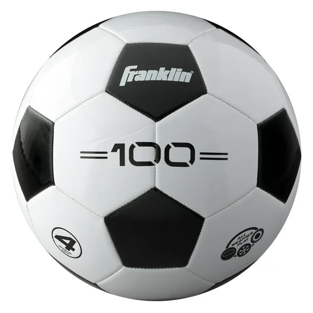 Photo 1 of Franklin Sports Soccer Balls - Competition 100 Youth + Adult Soccer Balls - Traditional Soccer Balls - 3 Deflated Balls with Pump