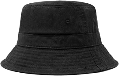 Photo 1 of 7Pcs Bucket Hats Unisex Cotton Wide Brim Sun Bucket Hat Summer Fisherman Cap for Men Women Teens Outdoor Travel Beach Black