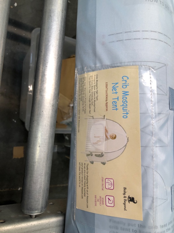 Photo 5 of Baby Crib Tent Safety Net, Durable Strong Net, Self-Locking Zippers, Protects from Baby Climbing Out and, from Insects, Mosquitoes, Installs with Strong Rods (Crib Tent 52.25" - 28.25")