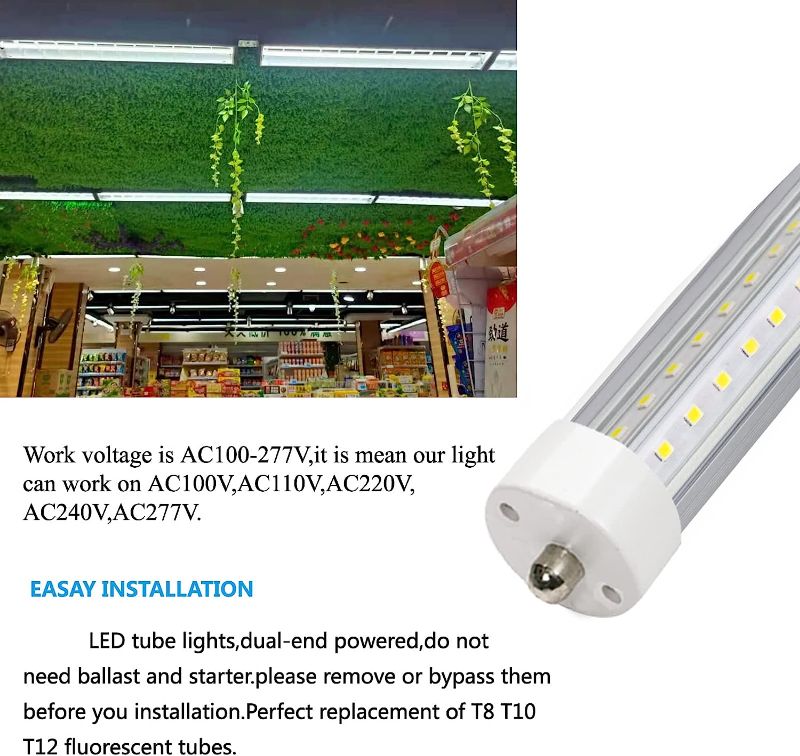 Photo 1 of GOCuces T8 LED Tube Light 4FT 36W for 45.8in F48T12 60W Fluorescent Bulbs Replacement 2PK