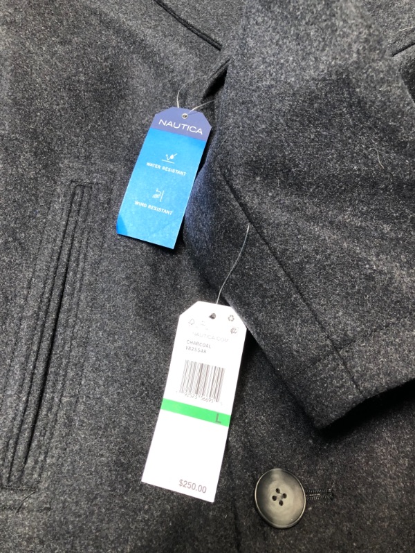 Photo 5 of Nautica Men's Classic Double Breasted Peacoat Large Charcoal

**OPENED IN WAREHOUSE FOR PICTURES ONLY**