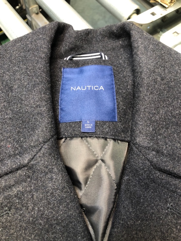 Photo 6 of Nautica Men's Classic Double Breasted Peacoat Large Charcoal

**OPENED IN WAREHOUSE FOR PICTURES ONLY**