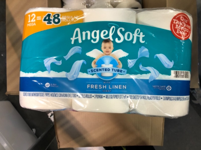Photo 1 of Angel Soft Toilet Paper with Fresh Linen Scent, 48 Mega Rolls = 192 Regular Rolls, 2-Ply Bath Tissu
