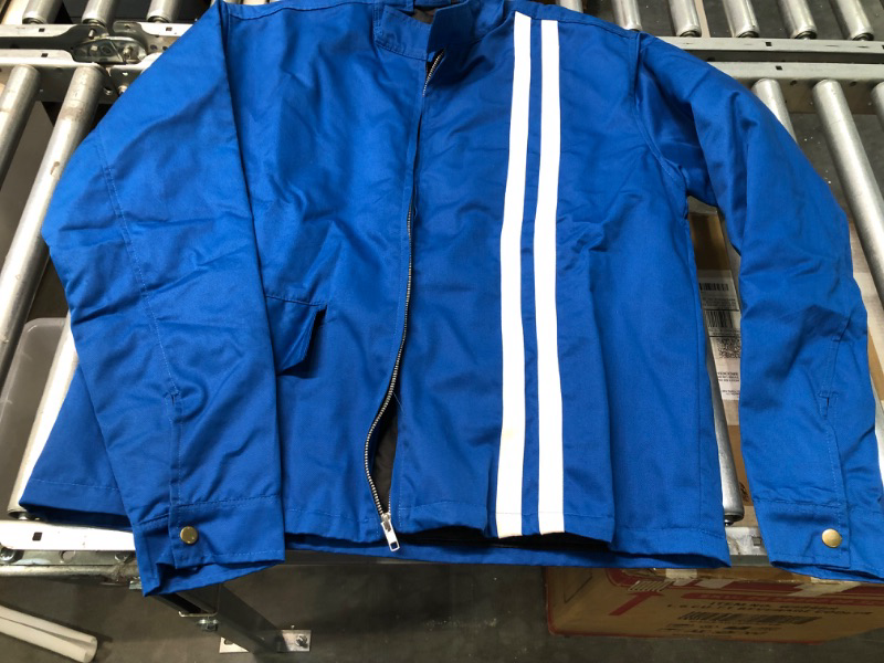 Photo 6 of Unique Mens Speed Racer Movie Retro Classic Stripes Motorcycle Jacket - Steve Red Cotton Jacket
 
**SIZE XL**BLUE