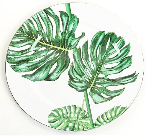 Photo 1 of 
Koyal Wholesale Monstera Tropical Leaf Charger Plates, 4-Pack Palm Leaf Charger Plates, Tropical Leaves Party Plates