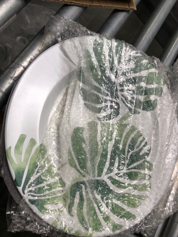 Photo 3 of 
Koyal Wholesale Monstera Tropical Leaf Charger Plates, 4-Pack Palm Leaf Charger Plates, Tropical Leaves Party Plates