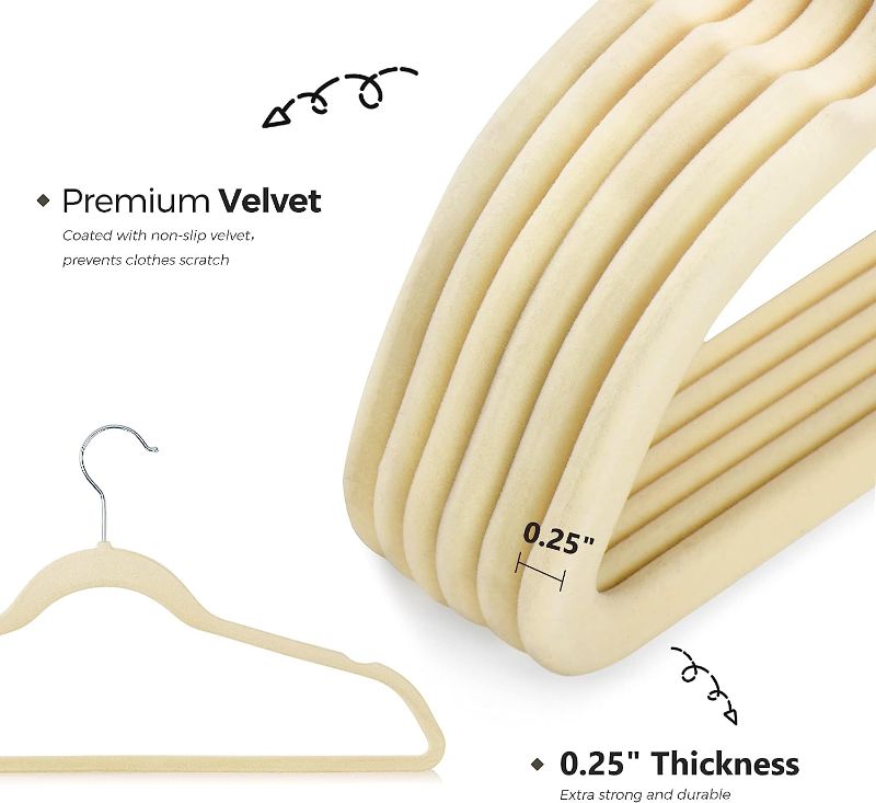 Photo 1 of SLEEK PICK VELVET HANGERS 10PK IVORY