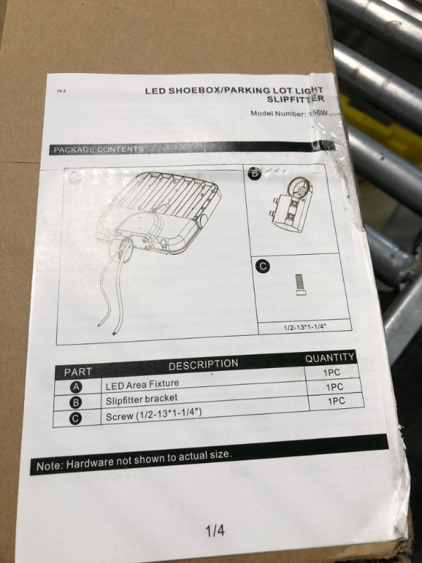 Photo 1 of CINOTON LED Parking Lot Lighting with Dusk to Dawn Photocell, Commercial LED Shoebox Light Slip Fitter 5000K Daylight Large Area Yard Street Lights, Waterproof IP65 Outdoor Pole Light 150W, Pack of 2 Slip Fit Mount || 150W || 2Pack Daylight White || 19500