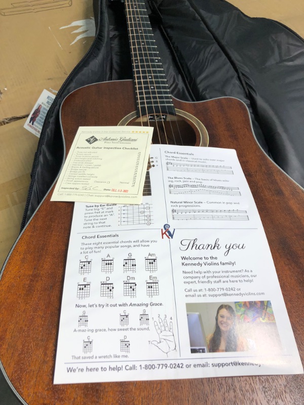 Photo 1 of Antonio Giuliani Acoustic Guitar Bundle (DN-1) - Dreadnought Guitar with Case, Strap, Strings and Accessories