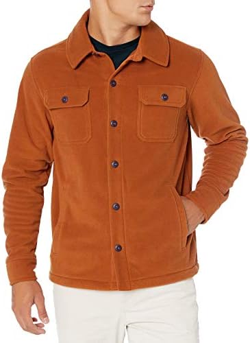Photo 1 of Amazon Essentials Men's Long-Sleeve Polar Fleece Shirt Jacket--MEDIUM