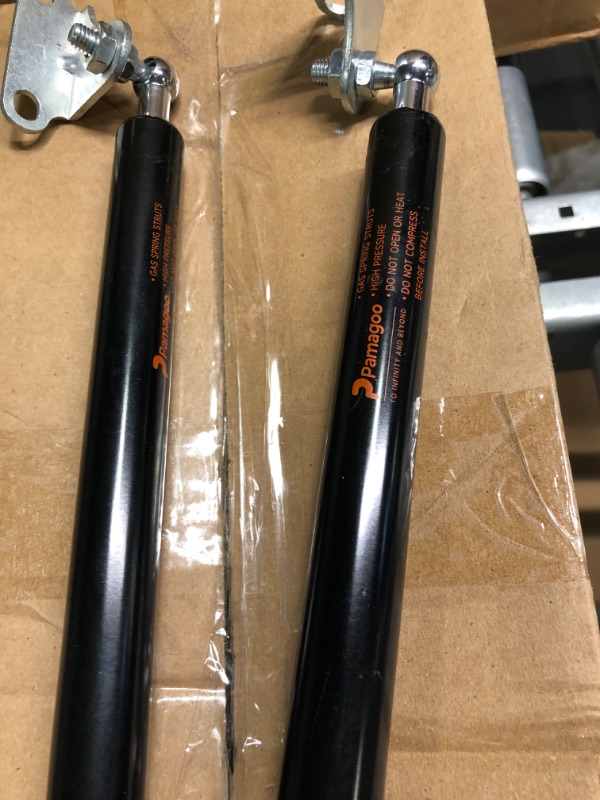 Photo 2 of 23 inch Gas Strut 67 lbs 300 N Per Prop, 23" Gas Spring Shock with L-Type Mounts Lift for Window, Floor Door, Toolbox lid, Cabinet Cover (Fit 53-73 lbs Lid) Qty 2 by PAMAGOO