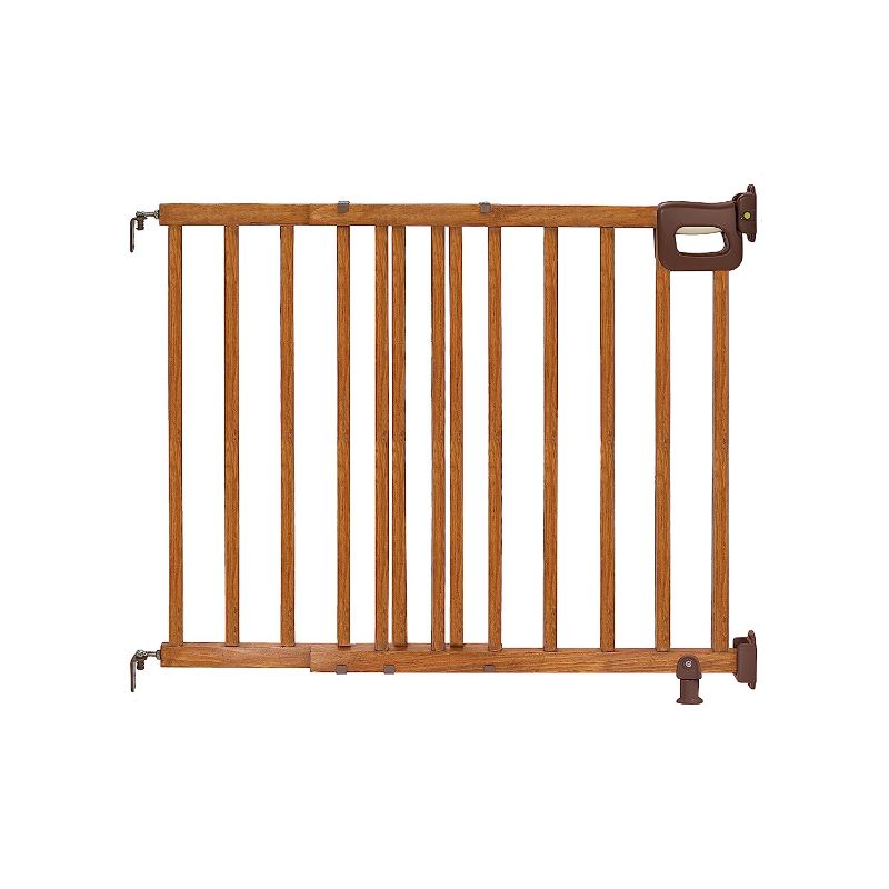 Photo 1 of Summer Deluxe Stairway Simple to Secure Wood Safety Pet and Baby Gate, 30"-48" Wide, 32" Tall, Easy Install Wall to Wall in Doorway or Stairway, Hardware Mount, Auto Close Walk-Thru Door - Oak