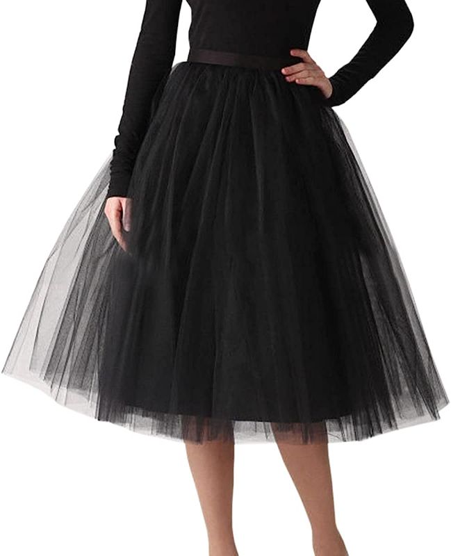 Photo 1 of WDPL Women's A Line Short Knee Length Tutu Tulle Prom Party Skirt-SMALL