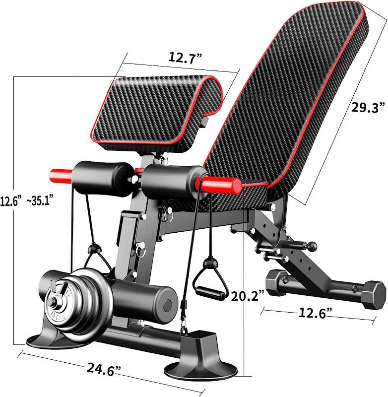 Photo 1 of Adjustable Weight Bench Utility Workout Bench for Home Gym,Foldable Incline Decline Benches for Full Body Workout

**FACTORY PACKAGED--OPENED FOR PICTURES