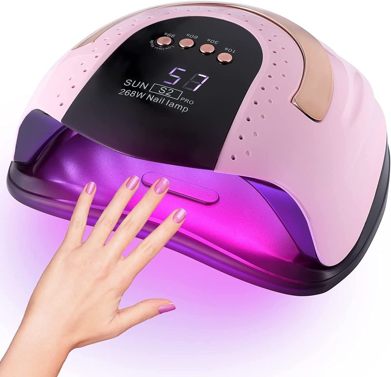 Photo 1 of 268W UV LED Light Lamp Nail Dryer for Gel Polish with 57 pcs Dual Light Beads 4 Timer Setting and Automatic Sensor