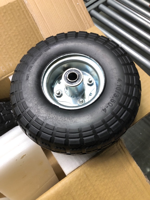 Photo 1 of AR-PRO 10" Heavy Duty Replacement Tires/Wheels/Inner Tubes with 5/8’’ Hole and Sealed Bearings (Set of 2) - for Wheelbarrows, Mowers, Hand Trucks, Air Compressors and More