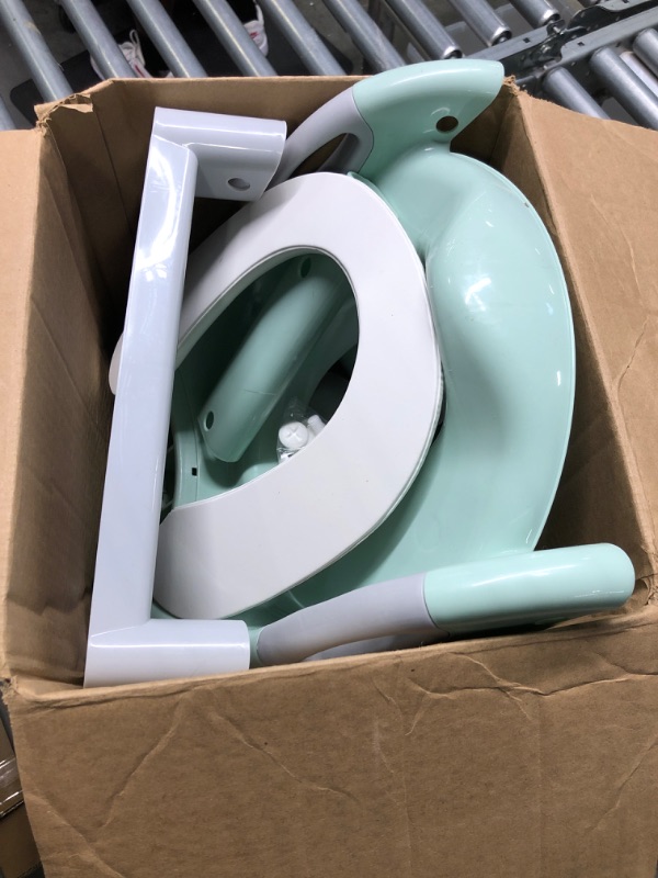 Photo 2 of Potty Training Toilet Seat Boys Girls,Toddlers Potty Seat Potty Chair, Kids Toilet Training Seat with Step Stool Ladder Fedicelly (Gray/Green)